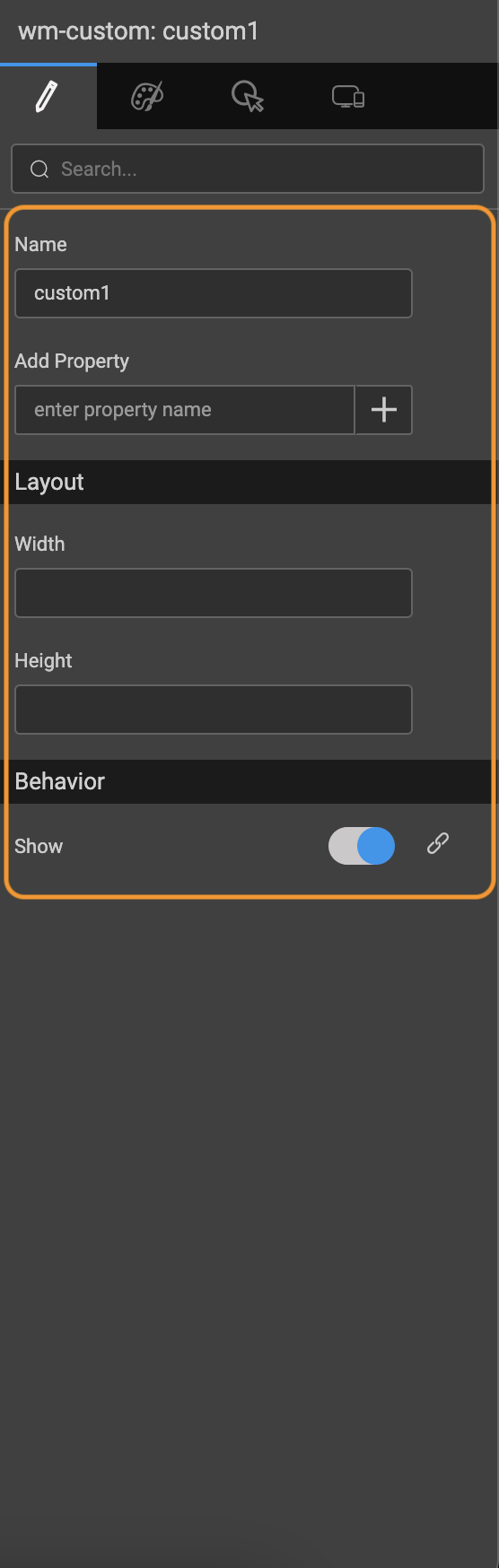 Custom Widget Properties