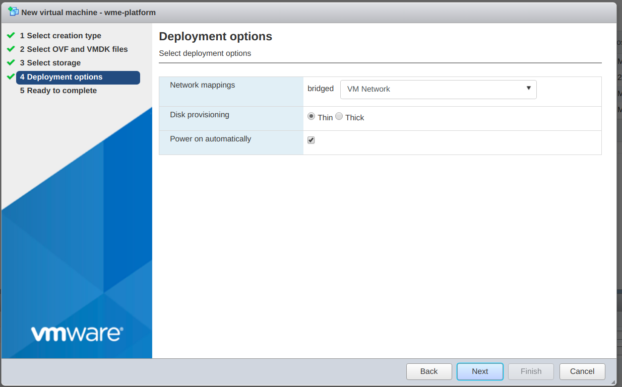 select deployment option